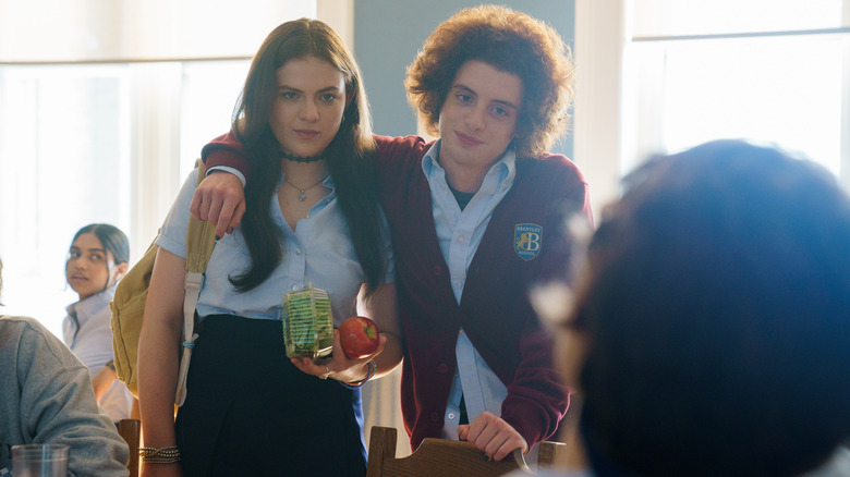 Young Ani (Chiara Aurelia) back in private school with friend Arthur (Thomas Barbusca.)