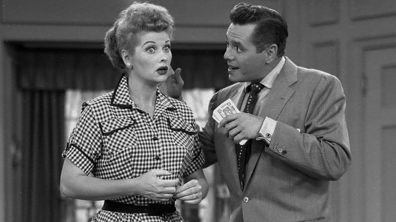 Lucy and Desi working on I Love Lucy