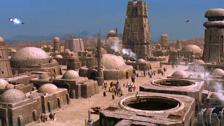 Mos Eisley spaceport during the day