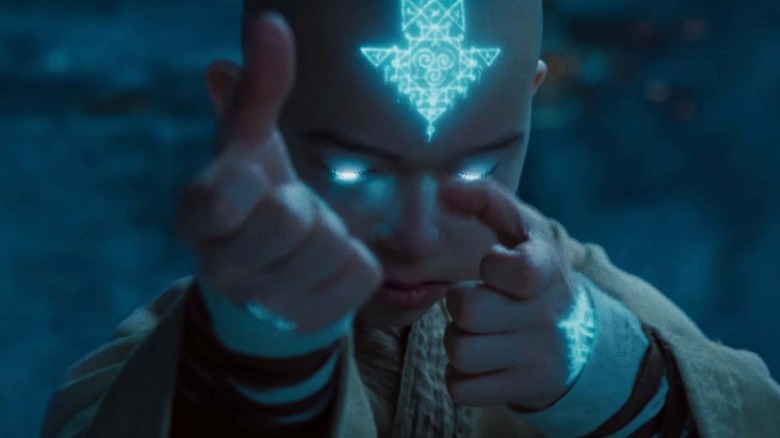 Aang uses water bending