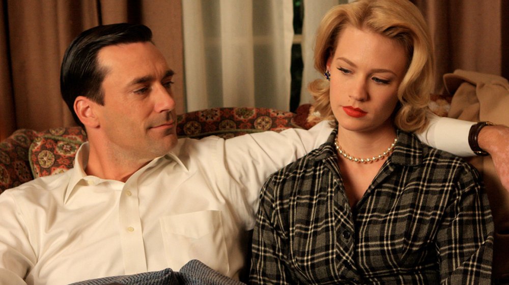 Jon Hamm and January Jones as Don and Betty Draper on Mad Men