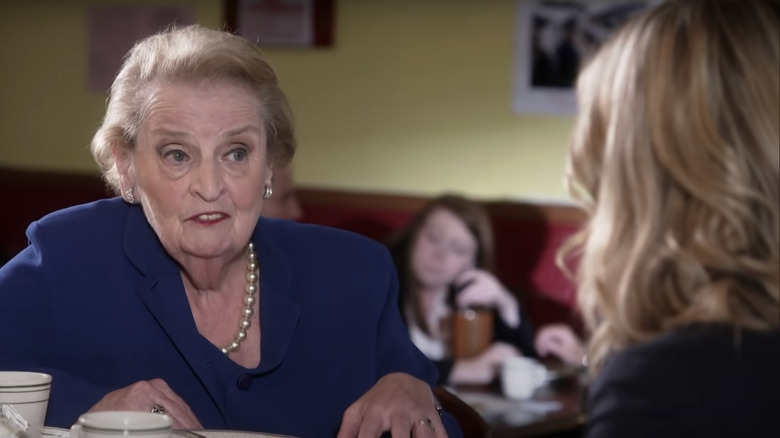 Madeleine Albright talks to Leslie Knope