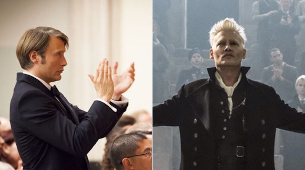 Mads Mikkelsen in Hannibal and Johnny Depp in Fantastic Beasts 2