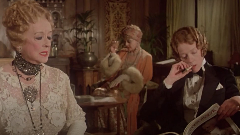 Maggie Smith smoking in lounge