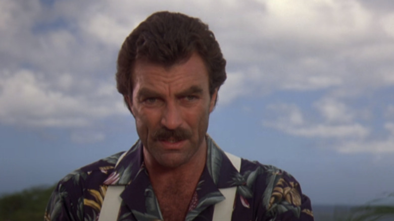 Thomas Magnum staring ahead