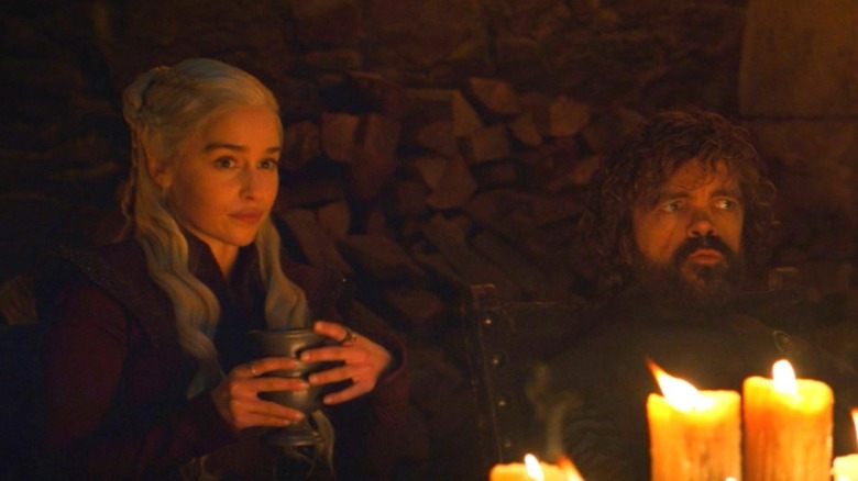 Daenerys and Tyrion at the feast on Game of Thrones