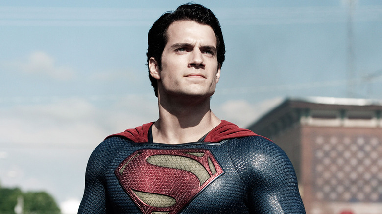 Superman Henry Cavill looking upward