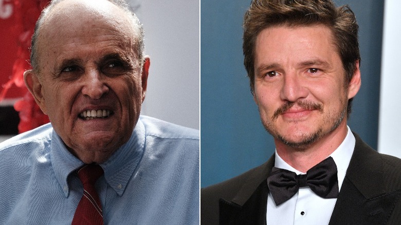 Rudy Giuliani and Pedro Pascal "smiling"