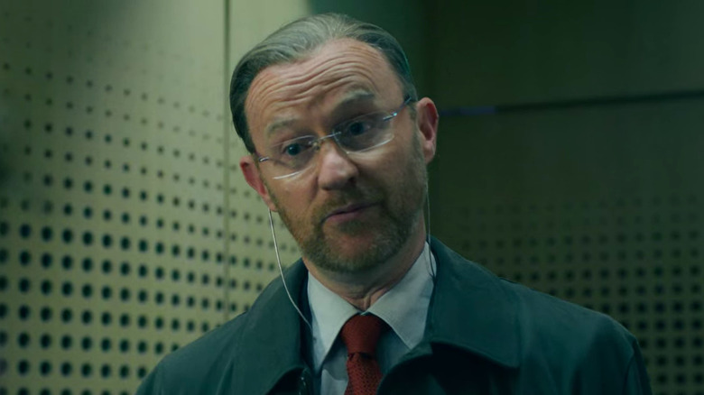 Mark Gatiss looking earnest in an episode of Dracula