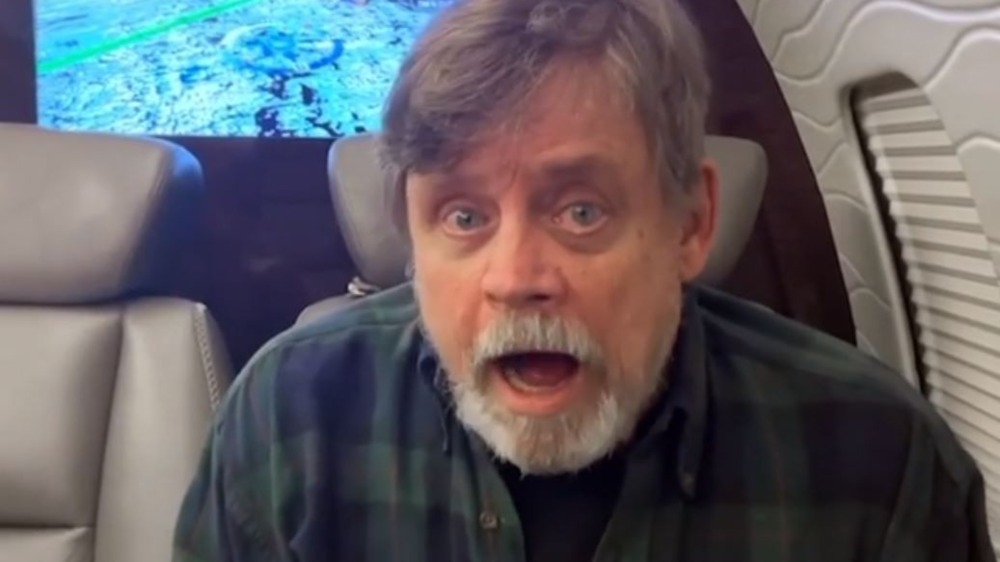 Mark Hamill talking to the camera