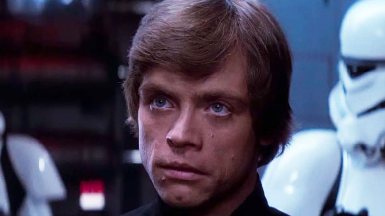 Mark Hamill as Luke staring menacingly