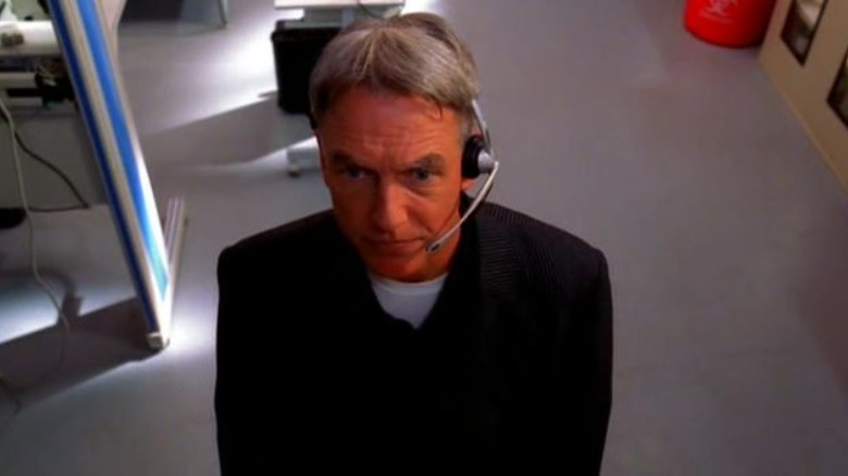 Gibbs wearing a headset