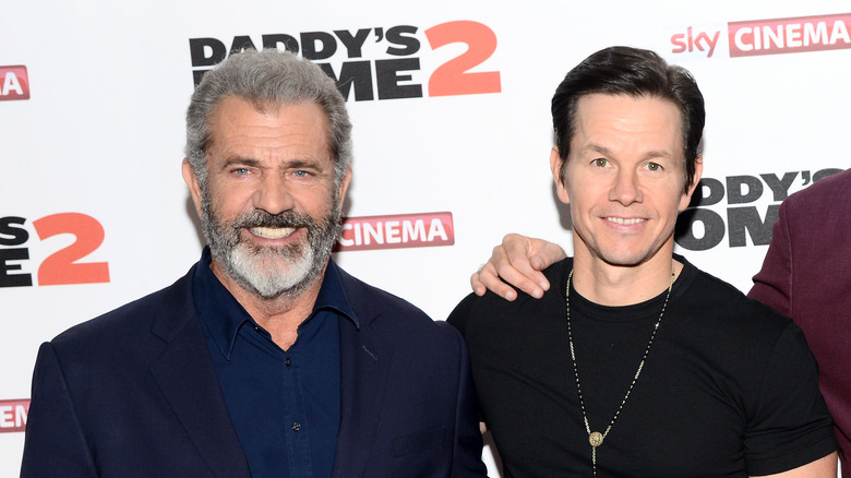 Mel Gibson and Mark Wahlberg smiling