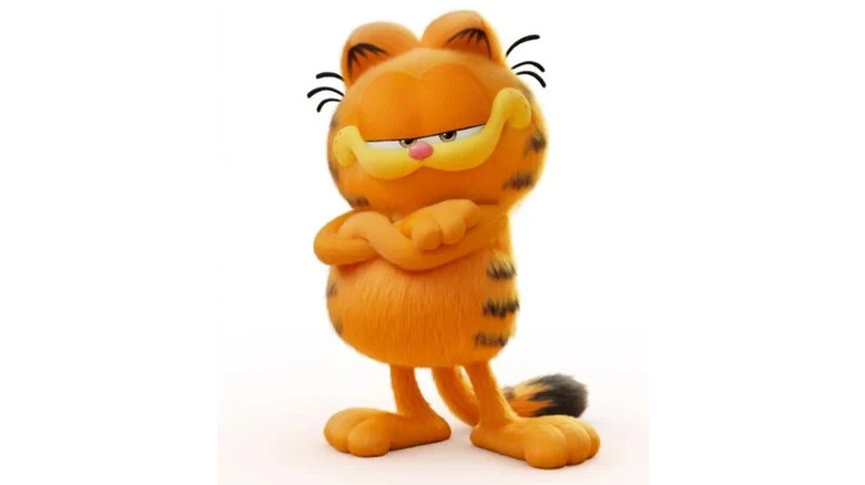 Garfield crosses his arms