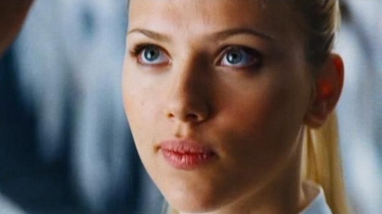 Scarlett Johansson looks up