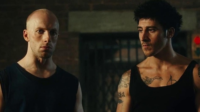 Cyril Raffaelli and David Belle in warehouse