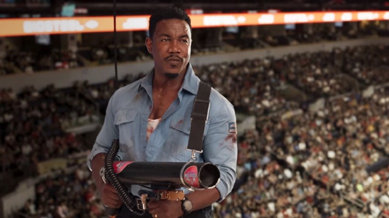 Michael Jai White holding gun