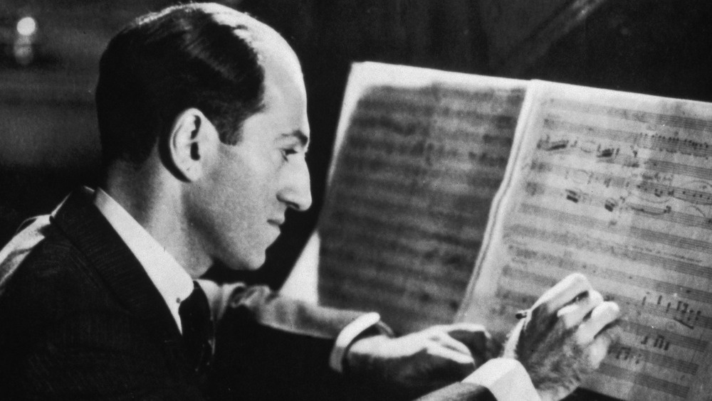 Gershwin writing on sheet music