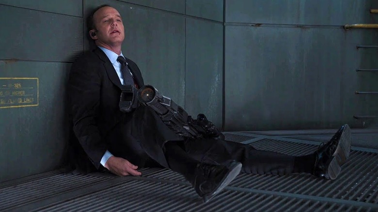 Phil Coulson dying on the floor with gun in his lap