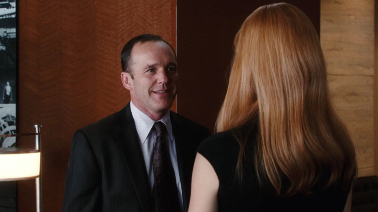 Coulson talking to Pepper Potts
