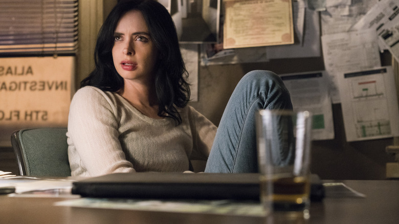 Jessica Jones at her desk