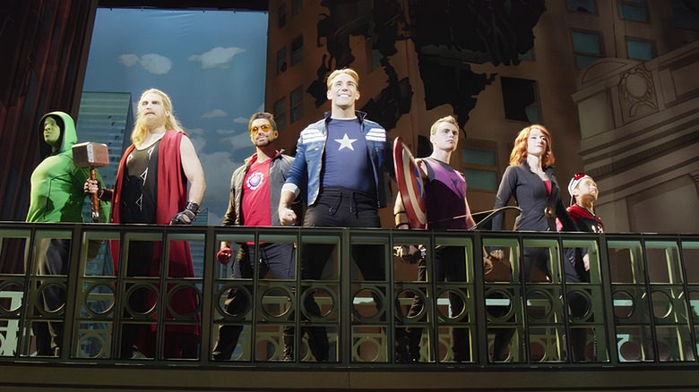 Stage actors pretending to be the Avengers