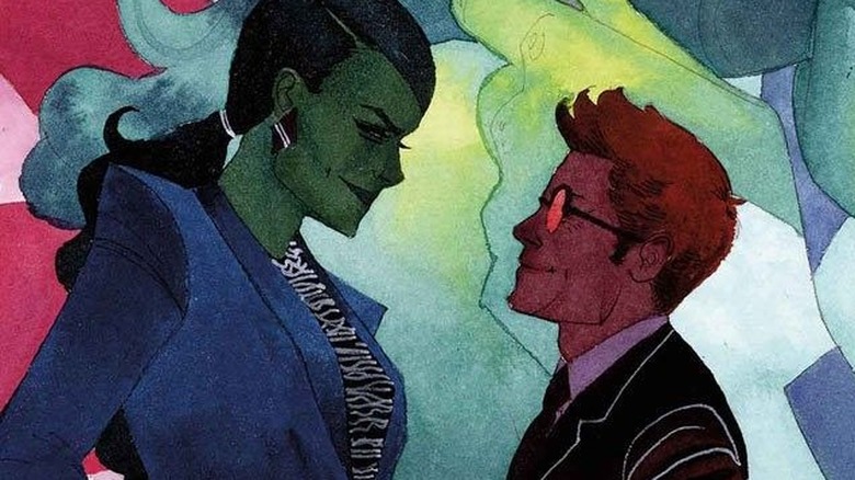 She-Hulk staring down Daredevil