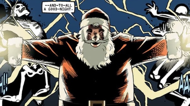 Santa Claus casting electricity