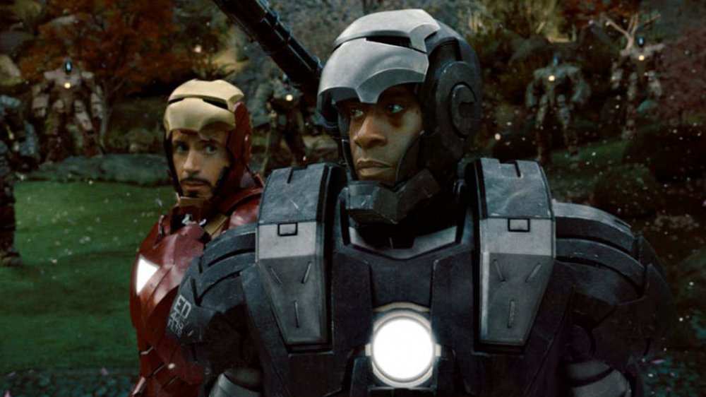 Robert Downey Jr. and Don Cheadle as Tony Stark and James Rhodes in Iron Man 2