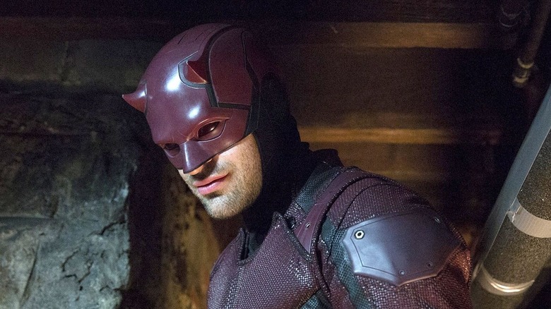 Daredevil smirks in mask