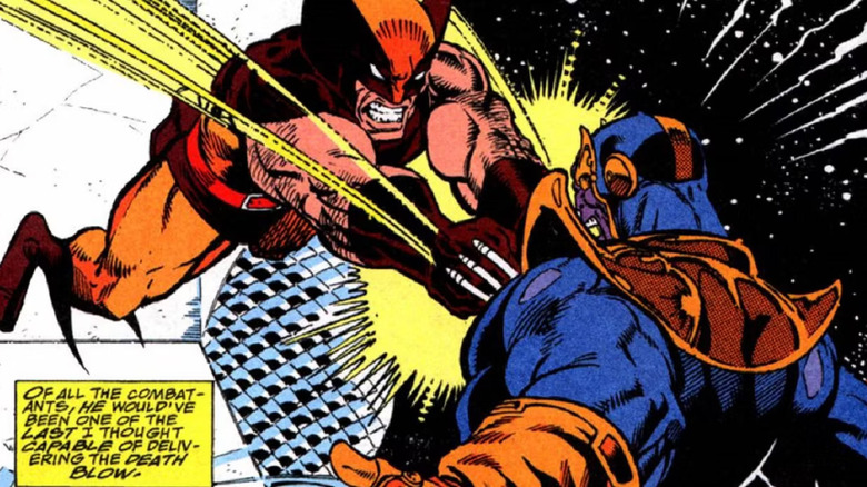 Wolverine stabs Thanos in Infinity Gauntlet