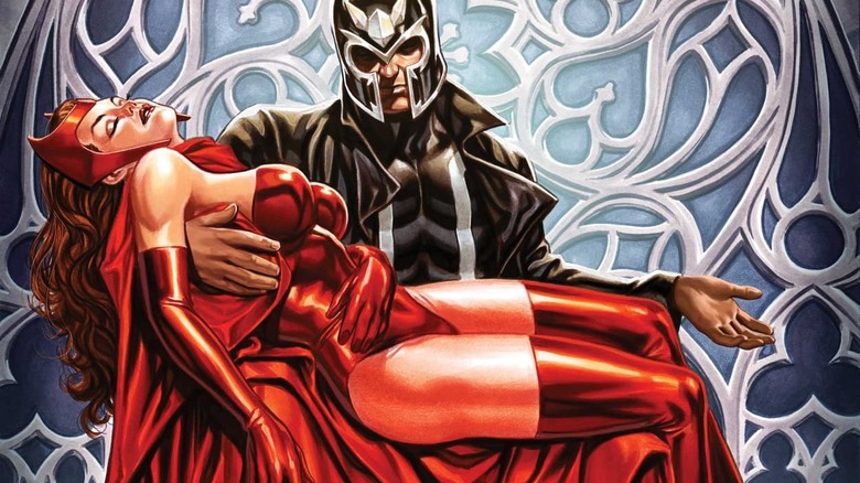 Magneto holding Scarlet Witch's body