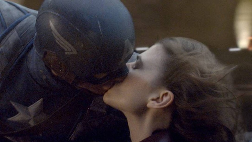 Captain America kisses Peggy