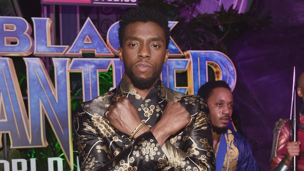 Chadwick Boseman at a Black Panther premiere