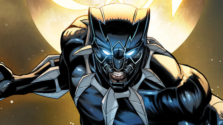 Ultimate Black Panther grimacing in mask