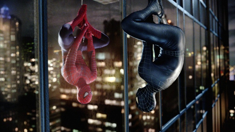 A Venomous Spider-Man does some reflecting in 2007's "Spider-Man 3"