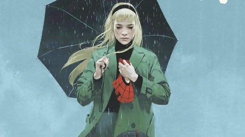 Spider-Gwen at a funeral