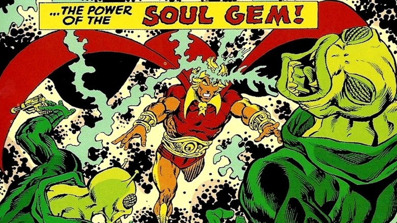 Adam Warlock wielding the Soul Gem in Marvel Comics