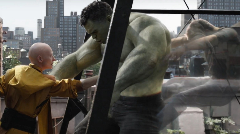 Ancient One striking the Hulk