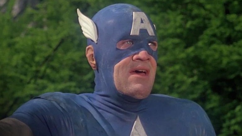 Captain America grimacing