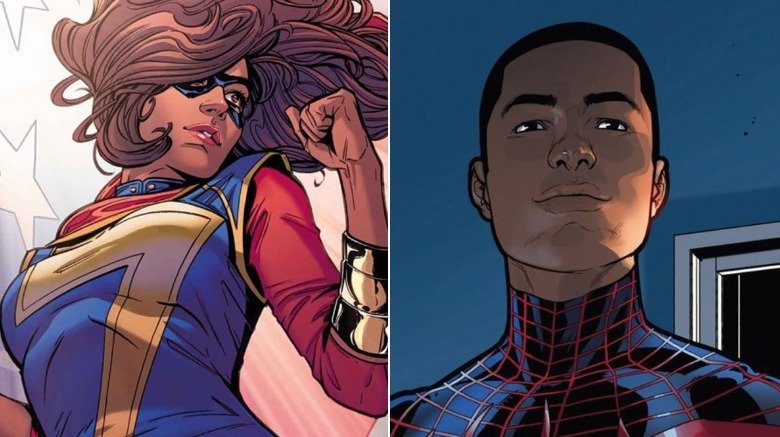 Miss Marvel (Kamala Khan) and Spider-Man (Miles Morales)