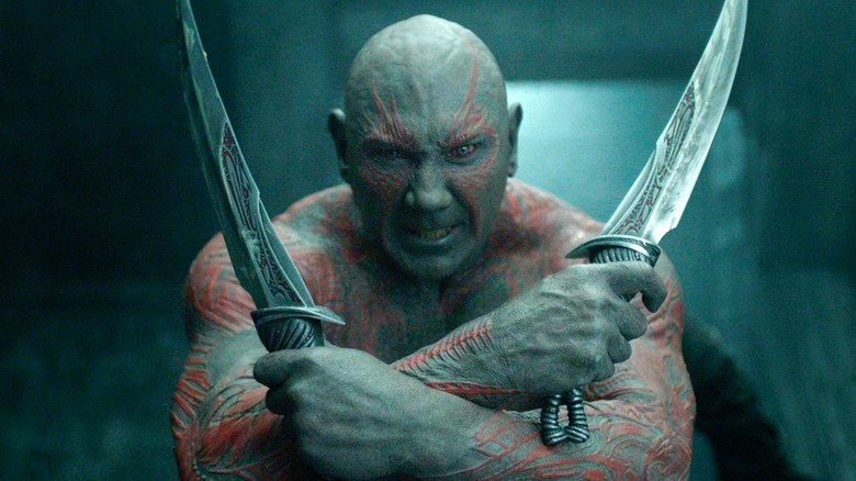 Drax the Destroyer wielding knives