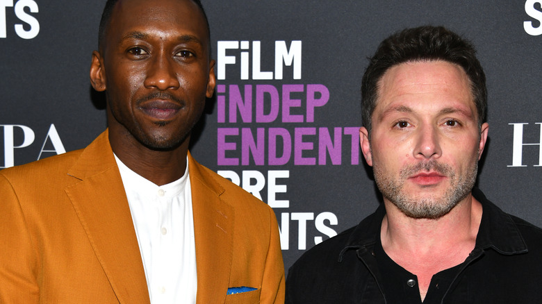 Mahershala Ali and Nic Pizzolatto smiling