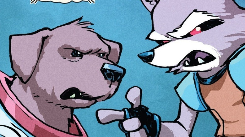 Cosmo and Rocket arguing in the comics