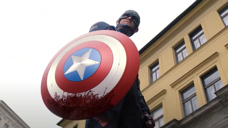 John Walker with bloody shield