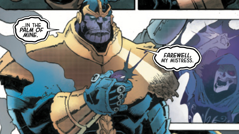 Thanos holds the Black Stone