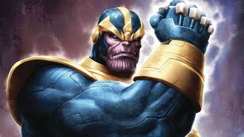 Thanos lifting his hand up