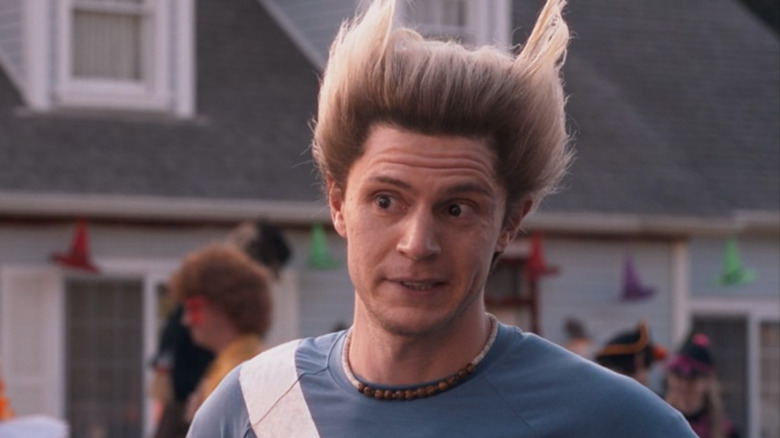 Evan Peters with spiked hair