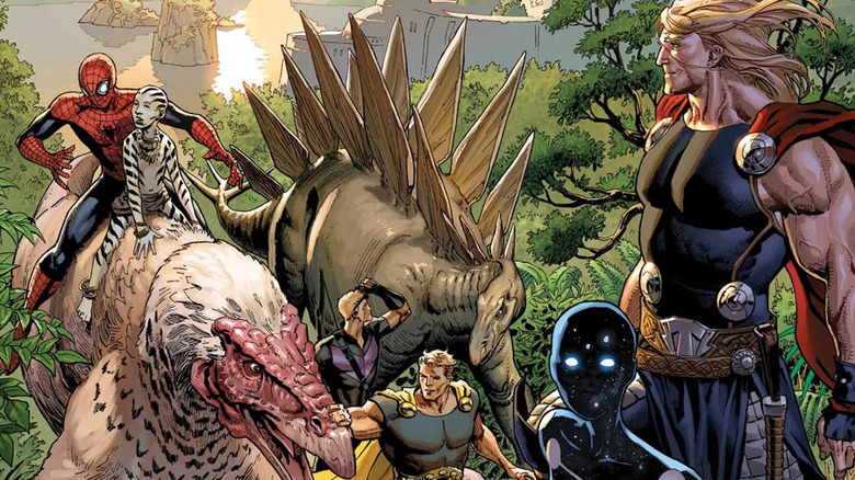 Avengers among dinosaurs