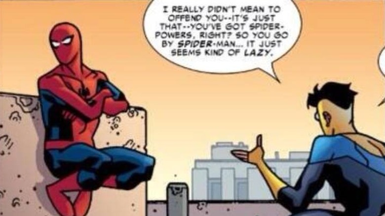 Invincible talking with Spider-Man